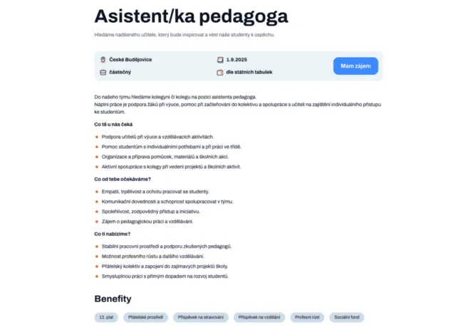 Webové stránky pro SŠ a ZŠ - Moderní web pro školy